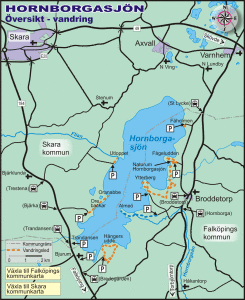 karta över Hornborgasjön