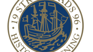 SHF emblem, blått och guld